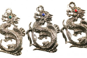 Dragon - blue eye - pewter pendant, quality Czech handmade, tin alloy, original beautiful gift