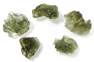 Moldavites, 5 pieces, total  2.8 grams, natural Czech moldavites from locality Chlum