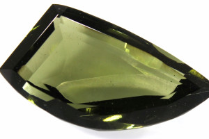 LUXURIOUS and LARGE faceted moldavite, 28.75 carats, 27.6x16.8x10 mm