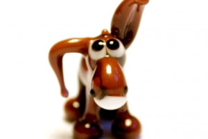 Donkey - glass animal / figurine, made in Czech Republic, quality handwork