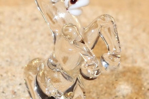 Clear horse - glass animal / figurine, made in Czech Republic, quality handwork / no.250