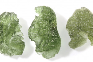 Moldavites, 3 pieces, total  6.16 grams, natural Czech moldavites from locality Chlum