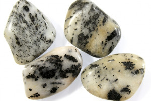 Tourmaline in quartz, Brazil, price for 4 pieces - see photo, 22.82 grams, tumbled stones