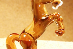 Brown horse - glass animal / figurine, made in Czech Republic, quality handwork / no.270