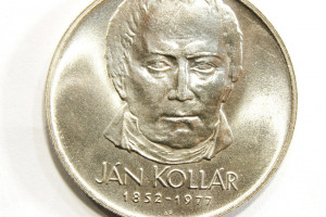 Silver - Ag commemorative coin - Czechoslovak Socialist Republic, 50 Kčs - CZK, Ján Kollár 125th anniversary 1852 - 1977, as new - beautiful