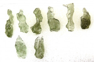 Natural Czech moldavites, total 1.47 grams, from locality Chlum