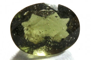 Faceted moldavite, 1.7 carats, natural Czech moldavite