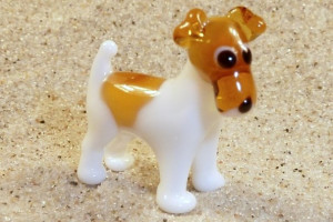 Jack Russell terrier - glass animal / figurine, made in Czech Republic, quality handwork / no.61