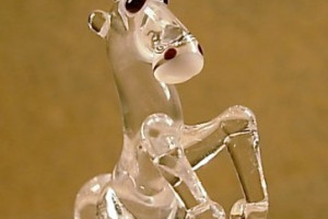 Unicorn (clear) - glass animal / figurine, made in Czech Republic, quality handwork / no.2
