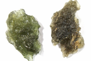 Moldavites, 2 pieces, total  1.3 grams, natural Czech moldavites from locality Chlum