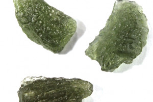 Moldavites, 3 pieces, total  2.01 grams, natural Czech moldavites from locality Chlum