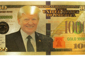 USD 1000 - gold banknote USA - fake money covered with 24 carat gold foil, collectible money, very nice design and shine, price for 1 piece