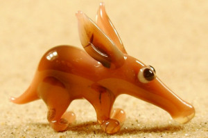 Cute aardvark - glass animal / figurine, made in Czech Republic, quality handwork