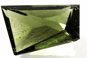 Faceted moldavite, 4.65 carats, natural Czech moldavite