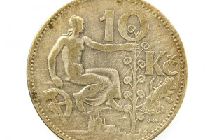 Silver (Ag) commemorative coin, commemorative 10 crown - 1930, Czechoslovak Republic