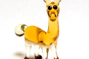 Lama - glass animal / figurine, made in Czech Republic, quality handwork / no.156