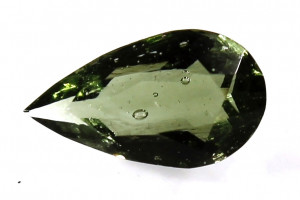 Faceted moldavite, 0.65 carats, natural Czech moldavite