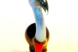 Cassowary, lyrebird - glass animal / figurine, made in Czech Republic, quality handwork
