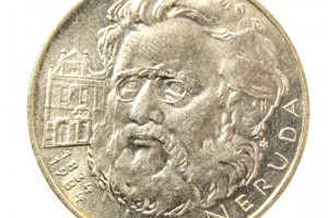 Silver Ag commemorative coin - Jan Neruda 1834 - 1984, 150birth anniversary, Czech poet, novelist, journalist, playwright, critic, nice coin