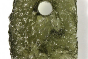 Drilled natural Czech moldavite from locality CHLUM - pendant