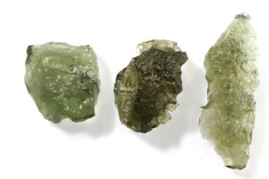Moldavites, 3 pieces, total  1.96 grams, natural Czech moldavites from locality Chlum