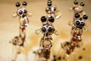 Giraffe (clear) - glass animal / figurine, made in Czech Republic, quality handwork