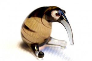 Kiwi bird - glass animal / figurine, made in Czech Republic, quality handwork