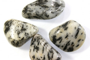Tourmaline in quartz, Brazil, price for 4 pieces - see photo, 36.77 grams, tumbled stones