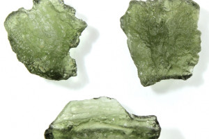 GREAT PRICE! Moldavites, total 3.61 grams, 3 pieces, natural Czech moldavites from locality Chlum