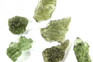 Moldavites, 6 pieces, total  3.28 grams, natural Czech moldavites from locality Chlum