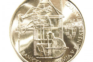 Silver - Ag commemorative coin - Czechoslovak Socialist Republic, 100 Kčs - CZK, Mining Academy Banská Štiavnica 1987, as new - beautiful
