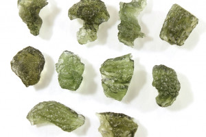 Moldavites, 10 pieces, total  6.38 grams, natural Czech moldavites from locality Chlum