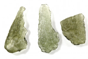Moldavites, 3 pieces, total  1.71 grams, natural Czech moldavites from locality Chlum