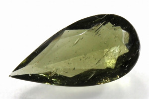 Faceted moldavite, 2.15 carats, 15x7.5x4.3 mm