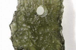Drilled natural Czech moldavite from locality CHLUM - pendant