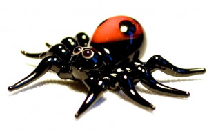 Ladybird spider - glass animal / figurine, made in Czech Republic, quality handwork