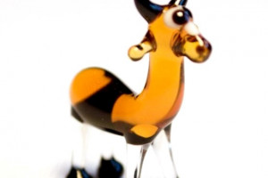 Nice springbok (male) - glass animal / figurine, made in Czech Republic, quality handwork