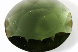 Faceted moldavite, 11.8 carats, natural Czech moldavite