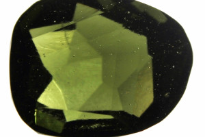 BIG faceted moldavite, 36.85 carats, natural Czech moldavite