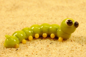 Caterpillar - glass animal / figurine, made in Czech Republic, quality handwork