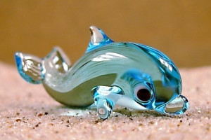 Dolphin - glass animal / figurine, made in Czech Republic, quality handwork / no.149