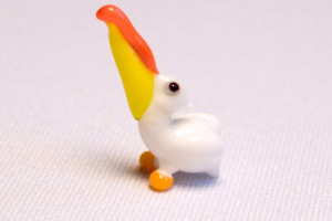Pelican - glass animal / figurine, made in Czech Republic, quality handwork