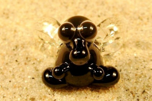 Cute fly - glass animal / figurine, made in Czech Republic, quality handwork