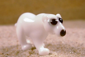 Polar bear - glass animal / figurine, made in Czech Republic, quality handwork