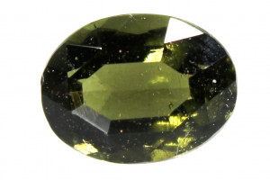 Faceted moldavite, 3.35 carats, natural Czech moldavite