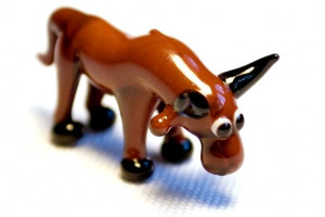 Bull - glass animal / figurine, made in Czech Republic, quality handwork