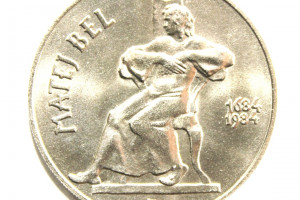 Silver - Ag commemorative coin - Czechoslovak Socialist Republic, Matej Bel, 300th birth anniversary 1684 - 1984, as new - beautiful