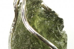 Moldavite pendant, silver Ag 925, chain Ag 925