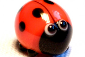 Ladybug - glass animal / figurine, made in Czech Republic, quality handwork / no.153