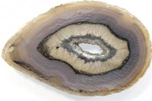 Brazilian agate with geode, 50x32x4 mm, 11.8 grams, nice polished slice